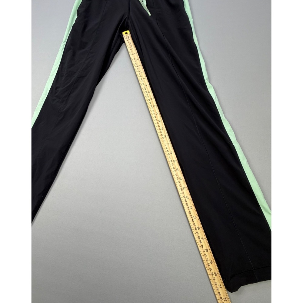 Lululemon Athletica Run Bandit Track Pants Black Mini Hyper Stripe Fresh Teal - Picture 14 of 16